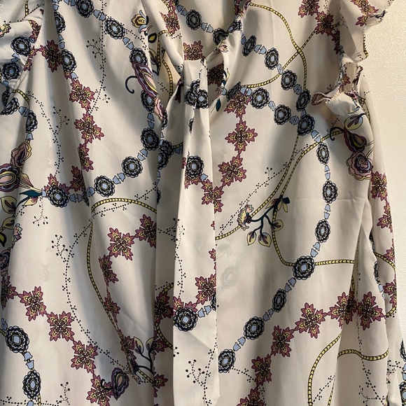 Loft Ruffle Blouse with Tie Size L *Altered from Size XXL* - Picture 3 of 4